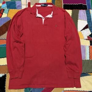 Polo by Ralph Lauren Long Sleeve Red Rugby Polo Large